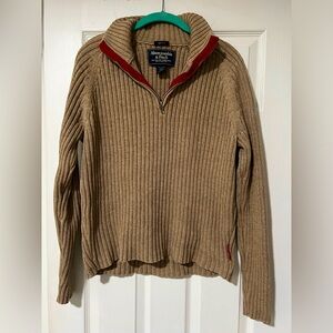 EXCELLENT Condition Abercrombie Men’s Cotton Muscle Sweater Pullover Quarter zip
